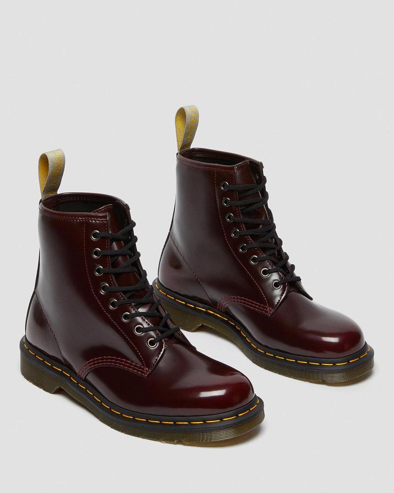 Men's Dr Martens Vegan 1460 Lace Up Boots Pink / Red | AU 542JPQ